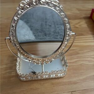 Bath and body Bridgerton Ornate Round Vanity Mirror in gold finish